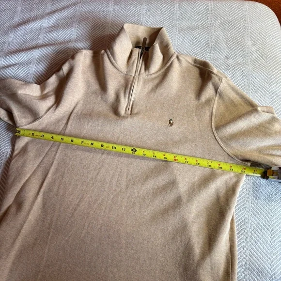 Polo Ralph Lauren Estate Rib 1/4 Zip, Beige Sand, Size L - Picture 8 of 9